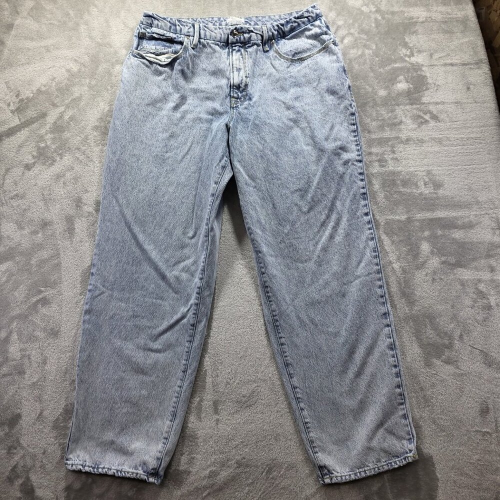 Good American Sky Blue Straight Leg Jeans